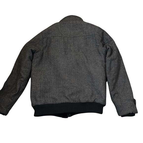 Urban Classics Jacket Coat Mens Size XL Dark Gray Herringbone Wool Blend Warm - Picture 3 of 12